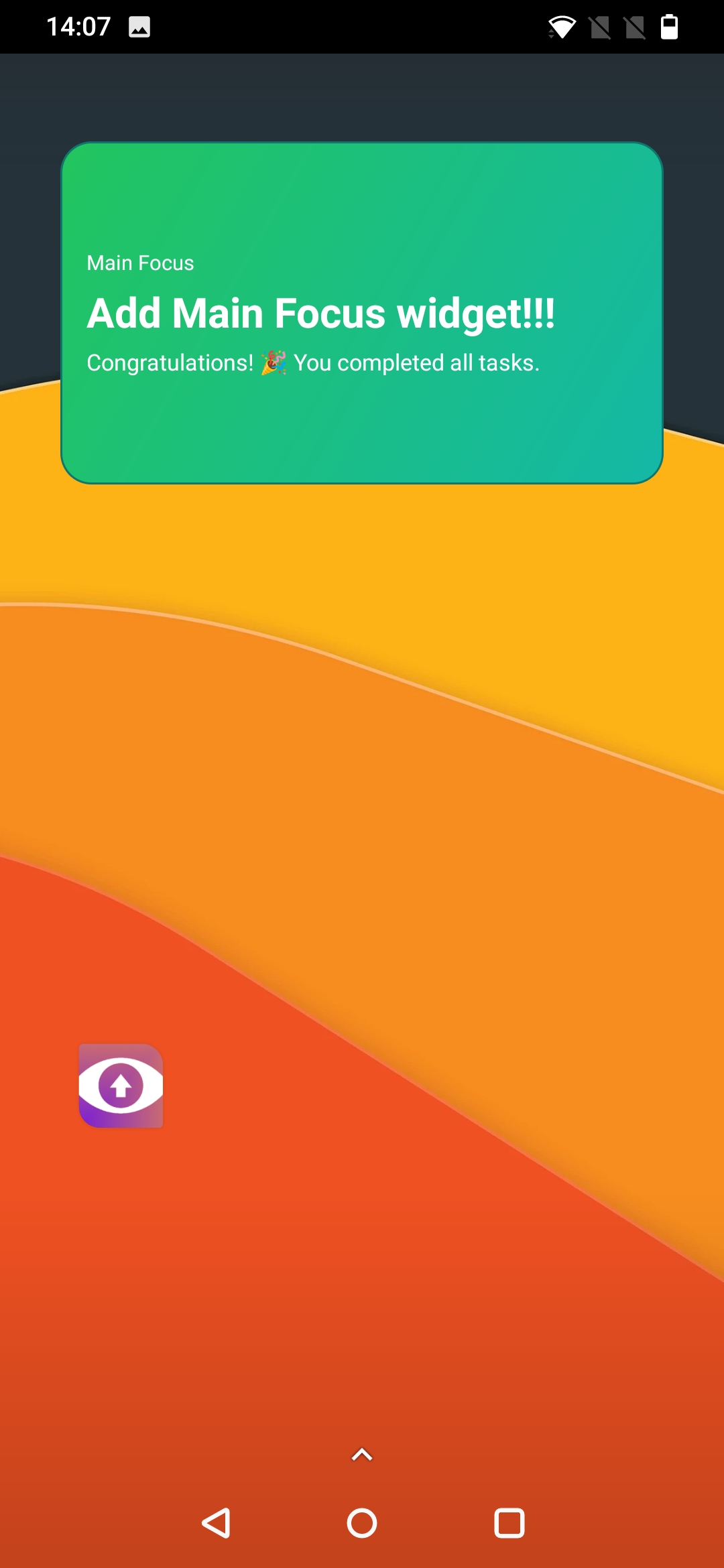 Widget de celebracion al completar todo