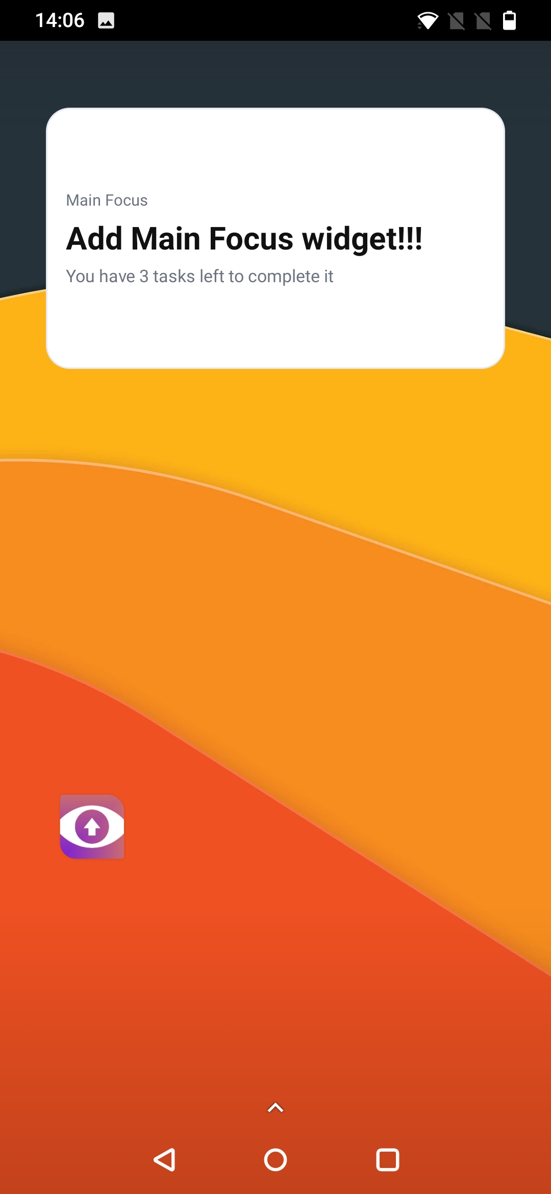 Widget con el objetivo pendiente